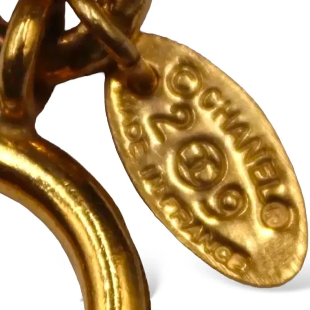 Vintage CHANEL Gold-Tone Woven Rope Chain-Link Necklace & Large 